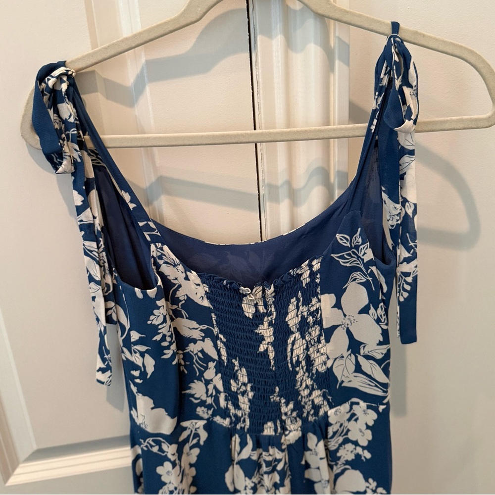 Reformation Besse Womens Sleeveless Floral Midi Summer Dress in Cyanotype - Picture 4 of 4